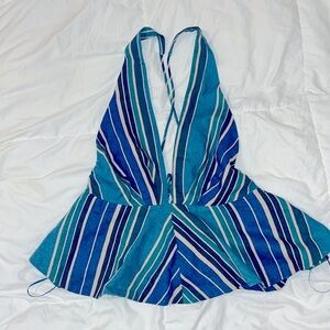 Zara peplum halter top linen